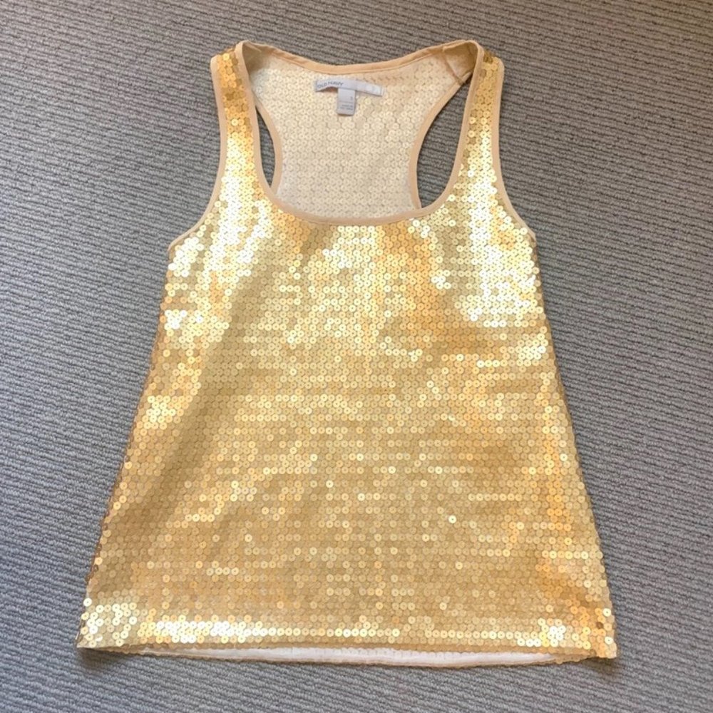Gold Sequin Tank Top